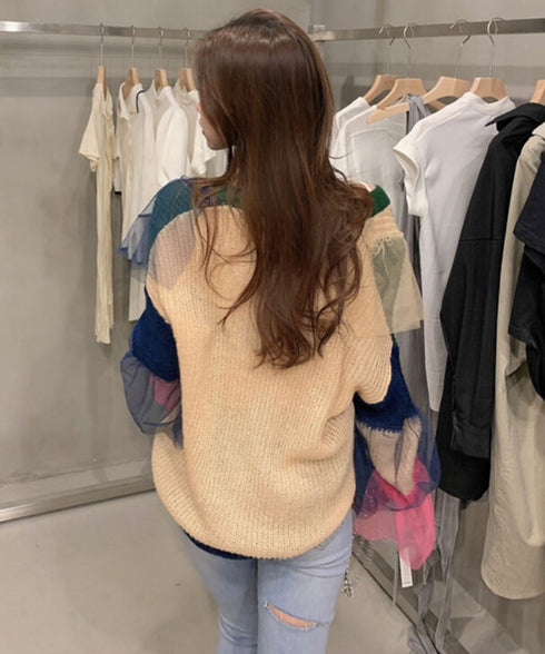 Colorful Tulle Cardigan